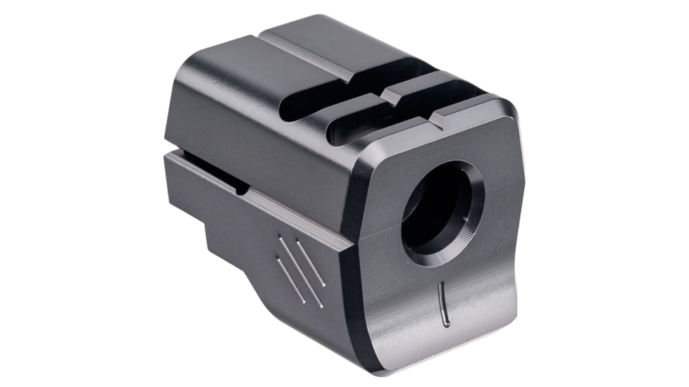 TRYBE Defense Universal 9mm Compensator - Full Size Firearms, Gray, TRBDUNI9MMFS-GR