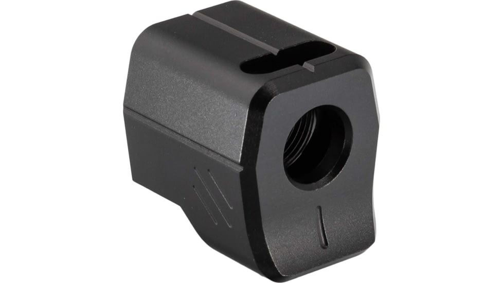 TRYBE Defense Universal Single Port 9mm Compensator, Compact Firearms, Black, TRBDSPUNI9MMCC-BK