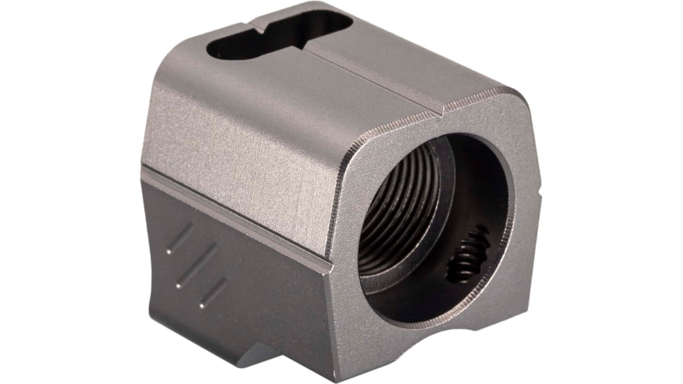 TRYBE Defense Universal Single Port 9mm Compensator, Compact Firearms, Gray, TRBDSPUNI9MMCC-GR