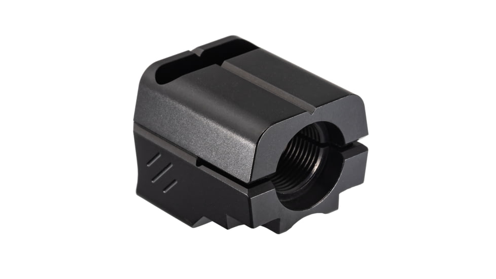 TRYBE Defense Universal Single Port 9mm Compensator, Full Size Firearms, Black, TRBDSPUNI9MMFS-BK