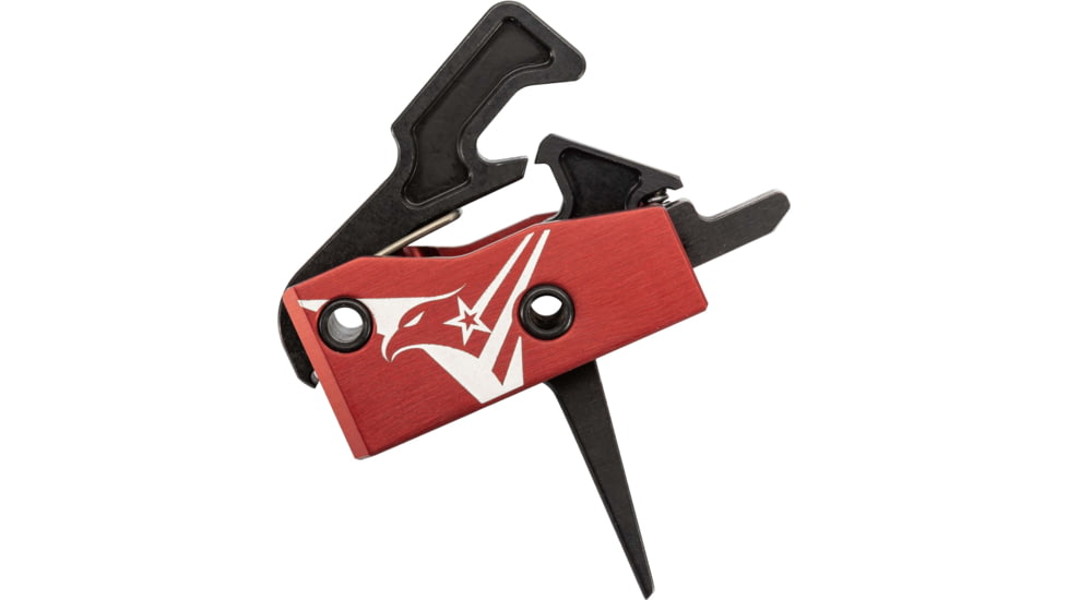 TRYBE Defense V2 Single Stage Drop-In Trigger, AR-15, Straight, 3.5-4lb Pull Weight, Red, TRGSTRAR15V2-RED