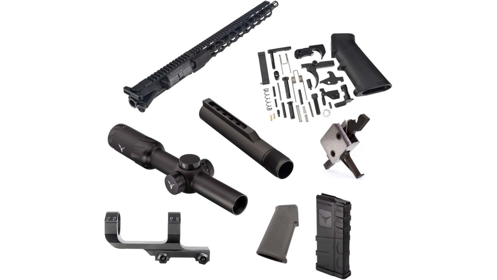 TRYBE Optics 1-8x24mm Rifle Scope, Magpul MOE-K Grip, Primary Arms 30mm PLx Cantilever Mount