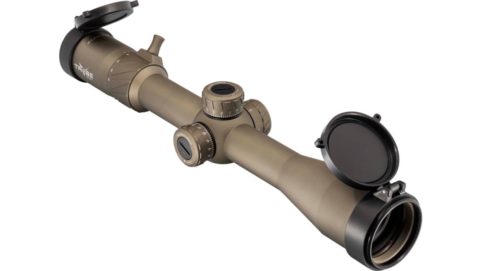 TRYBE Optics HIPO Rifle Scope, 4-16x44mm, 30 mm Tube, FFP, PLR-25 MOA Reticle, Flat Dark Earth, TRORS4-16x44FFP-FDE
