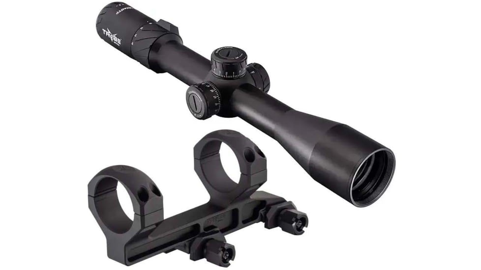 TRYBE Optics 4-16x44mm Rifle Scope and TRYBE Optics 30mm Cantilever Riflescope Ring Mount, Black