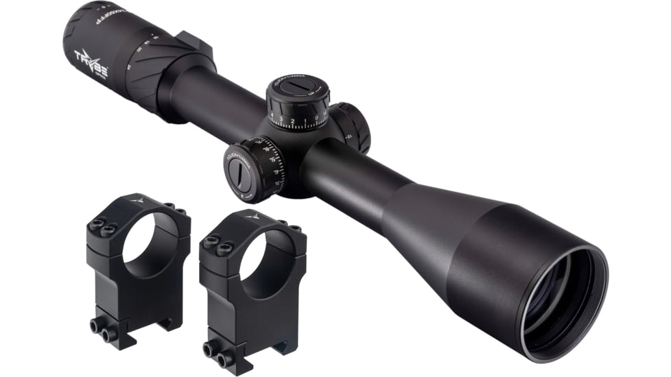 TRYBE Optics 6-24x50mm Rifle Scope, 30mm Advanced Scope Rings, Extra High, Black