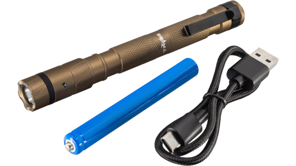 TRYBE Optics Mini Lithium Ion 500 Lumen Rechargeable Handheld Flashlight, Bronze, MINI1K-BRZ