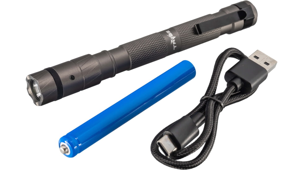 TRYBE Optics Mini Lithium Ion 500 Lumen Rechargeable Handheld Flashlight, Gray, MINI1K-GRY