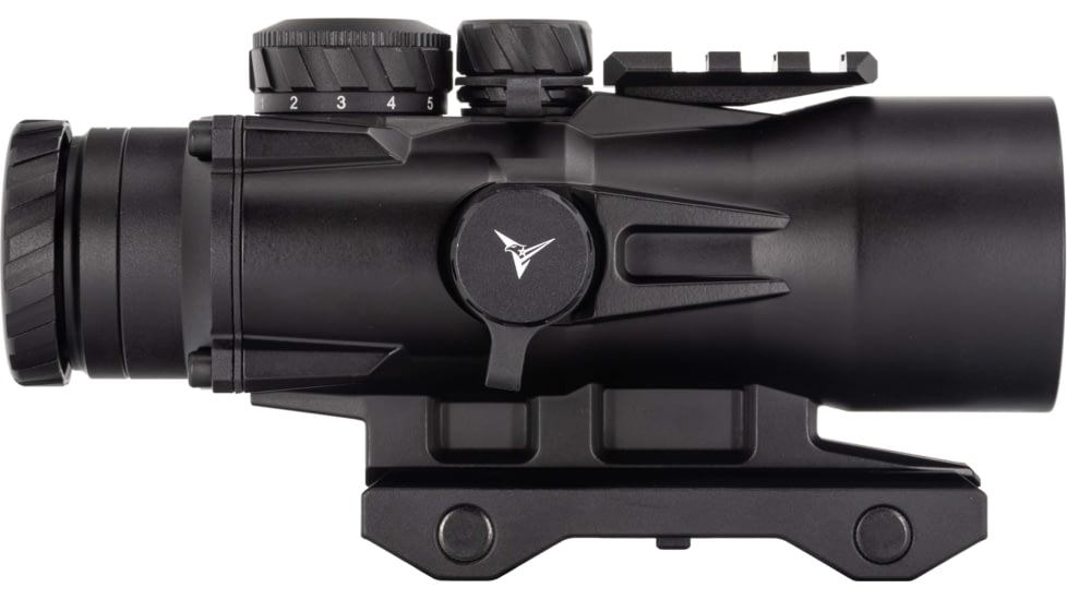 TRYBE Optics 5x36mm Compact Prism Scope Red Dot Sight, 36mm Tube, 4 MOA Dot, Anodized, Black, TRO5XPRISM-BL