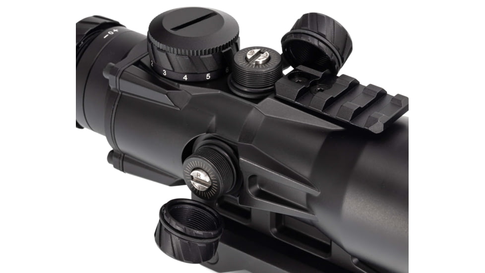 TRYBE Optics 5x36mm Compact Prism Scope Red Dot Sight, 36mm Tube, 4 MOA Dot, Anodized, Black, TRO5XPRISM-BL