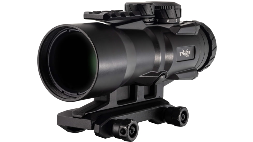 TRYBE Optics 5x36mm Compact Prism Scope Red Dot Sight, 36mm Tube, 4 MOA Dot, Anodized, Black, TRO5XPRISM-BL