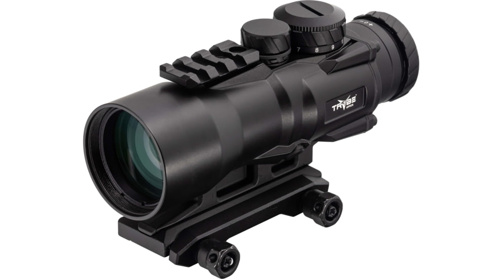 TRYBE Optics 5x36mm Compact Prism Scope Red Dot Sight, 36mm Tube, 4 MOA Dot, Anodized, Black, TRO5XPRISM-BL