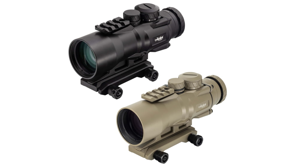 TRYBE Optics S.L.E.D. 5X Prism 5x36mm Rifle Scope, Black, FDE
