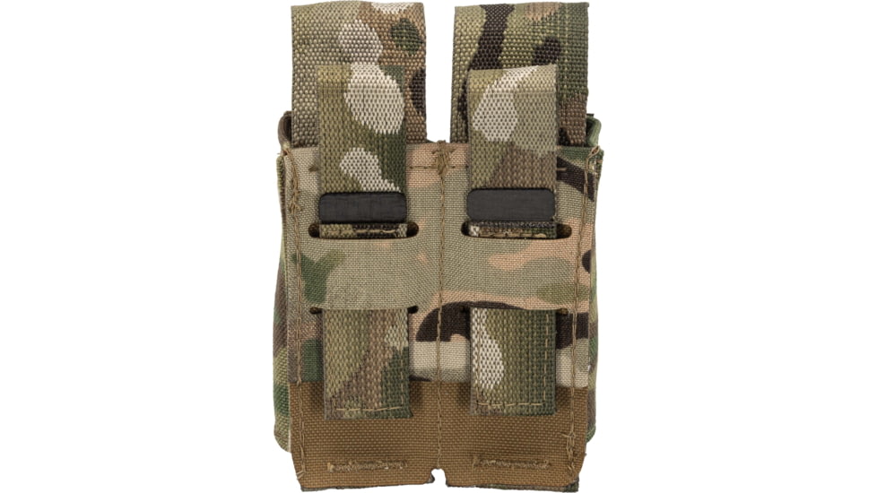 TRYBE Tactical Covered Double Pistol Magazine Pouch, Multi Cam, 22HPC2MC