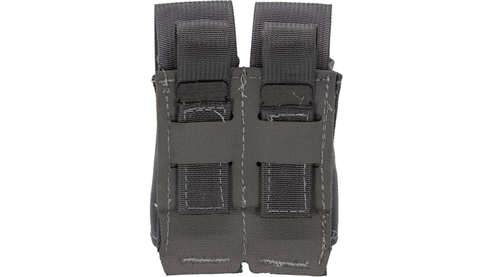 TRYBE Tactical Covered Double Pistol Magazine Pouch, Wolf Grey, 22HPC2WG