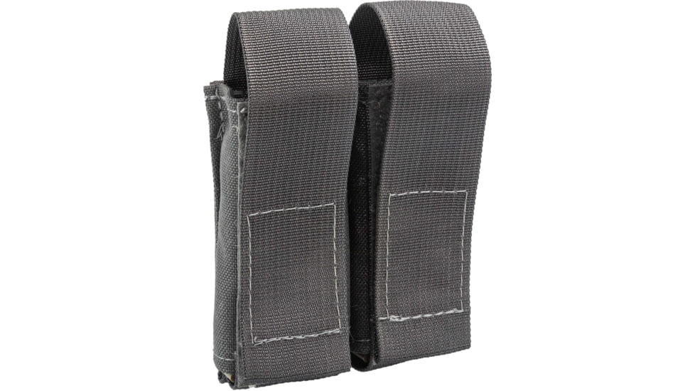 TRYBE Tactical Covered Double Pistol Magazine Pouch, Wolf Grey, 22HPC2WG