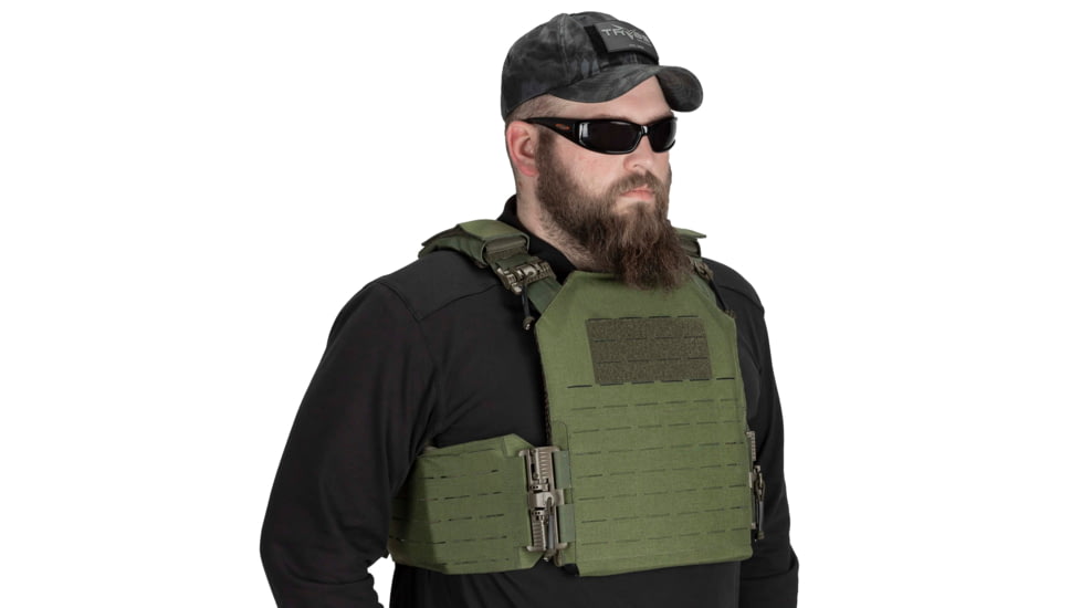 TRYBE Tactical Laser-Cut Plate Carrier w/Fast-Release Tubes, Olive Drab, LCPC-OD