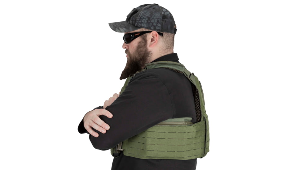 TRYBE Tactical Laser-Cut Plate Carrier w/Fast-Release Tubes, Olive Drab, LCPC-OD