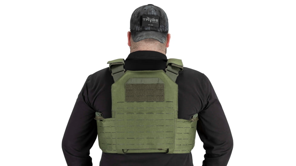 TRYBE Tactical Laser-Cut Plate Carrier w/Fast-Release Tubes, Olive Drab, LCPC-OD