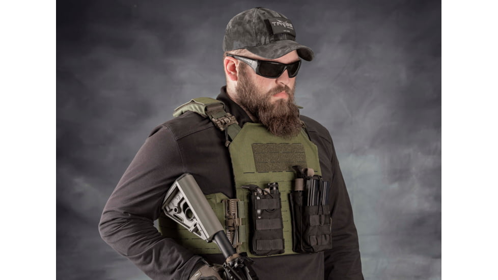 TRYBE Tactical Laser-Cut Plate Carrier w/Fast-Release Tubes, Olive Drab, LCPC-OD