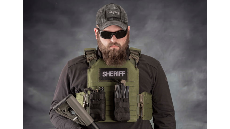 TRYBE Tactical Laser-Cut Plate Carrier w/Fast-Release Tubes, Olive Drab, LCPC-OD