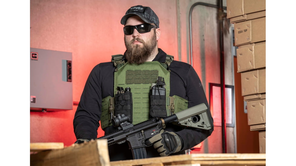 TRYBE Tactical Laser-Cut Plate Carrier w/Fast-Release Tubes, Olive Drab, LCPC-OD