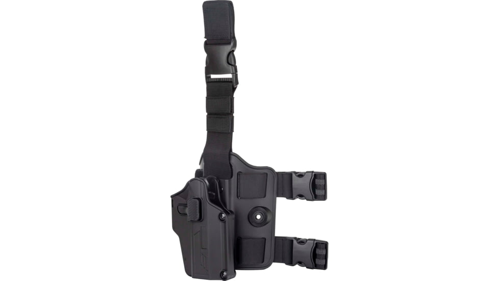TRYBE Tactical Universal Holster w/ Drop Leg Platform, Black, TRT-UH-DLP-BL