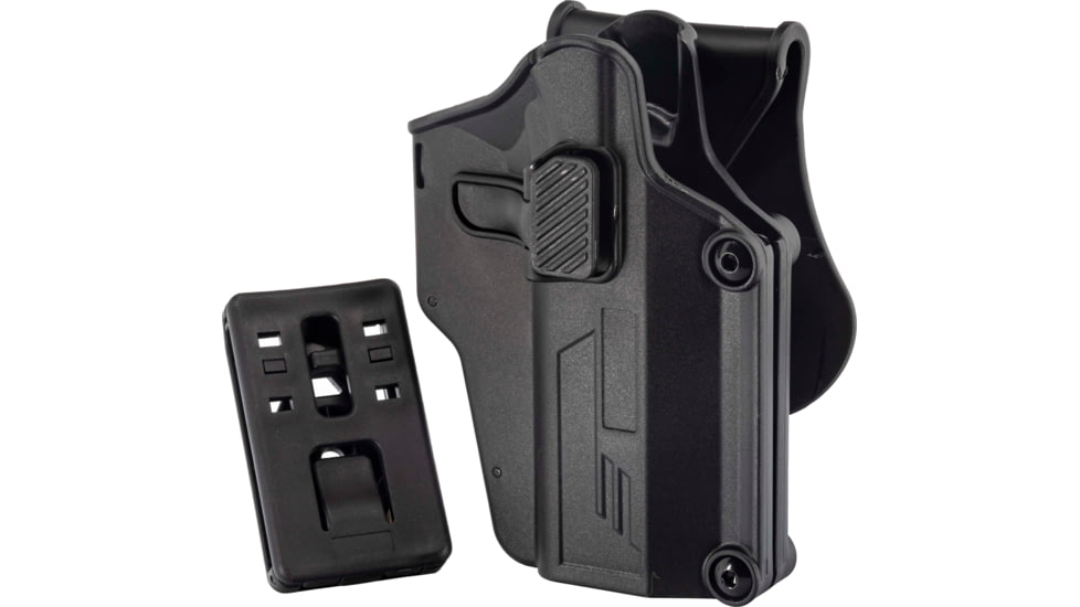 TRYBE Tactical Universal Holster w/ Paddle and Belt Clip, Right, Black, TRT-UH-PBCKIT-BL