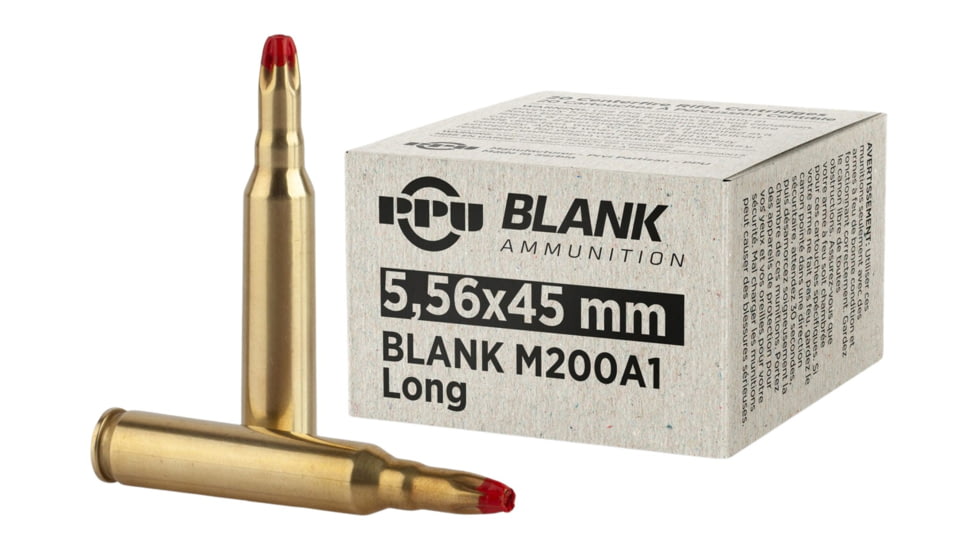 TRZ Trading Inc. PPU Blank Rifle Ammunition 5.56mm M-200 A1 Blanks 20/ct, PPB52