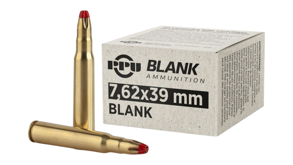 TRZ Trading Inc. PPU Blank Rifle Ammunition 7.62x39 Blanks 20/ct, PPB71