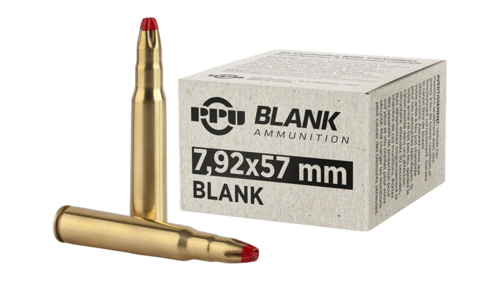 TRZ Trading Inc. PPU Blank Rifle Ammunition 7.9X57 8mm Mauser Blanks 20/ct, PPB73