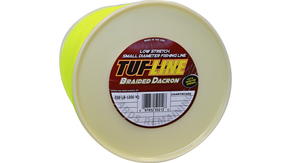 Tuf-Line Braided Dacron Line 200lb 1200yd Chartreuse Spool, D2001200CR