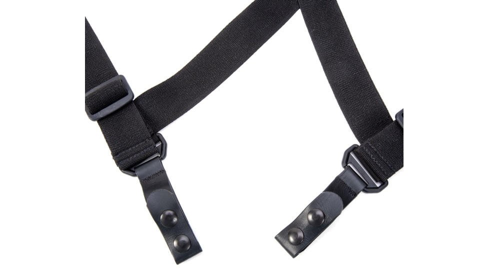 TUFF Products 2-Point Tactical Duty Suspenders w/ Contour X Harness, Black Plain Keepers, 1.5in. Elastic 7172-BPA