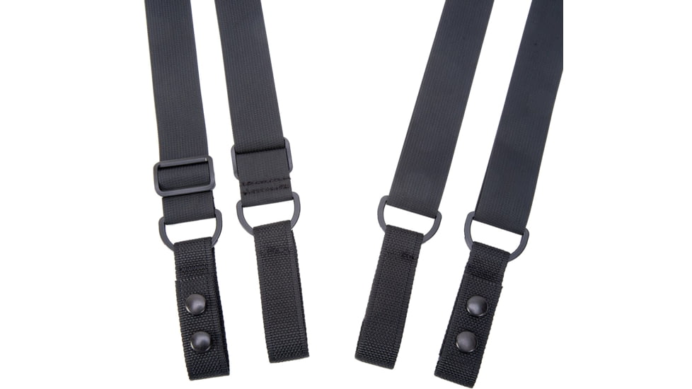 TUFF Products 4-Point Tactical Duty Suspenders w/ Adj. H Harness, Black Nylon Keepers, 1.5in. Webbing 7174-NYA