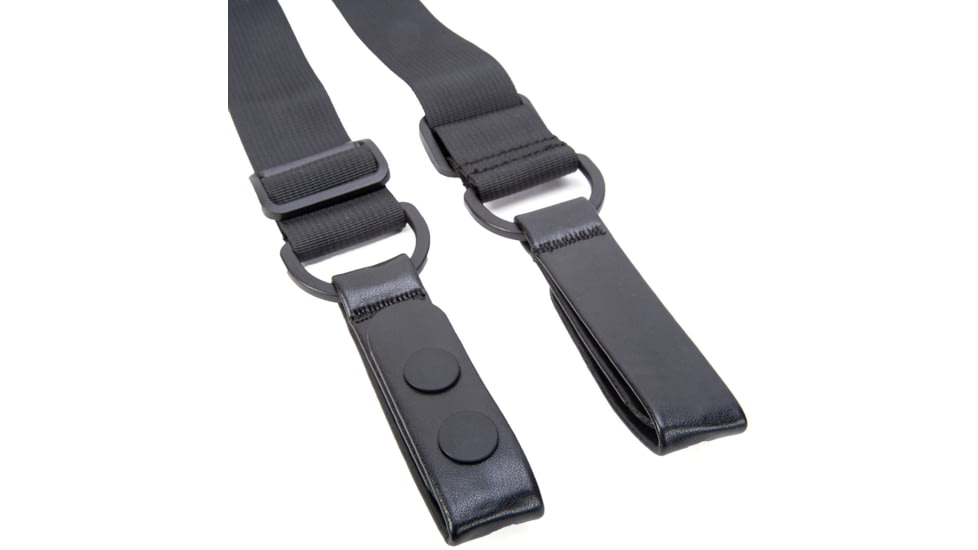 TUFF Products 4-Point Tactical Duty Suspenders w/ Adj. H Harness, Black Plain Keepers, 1.5in. Webbing 7174-BPA