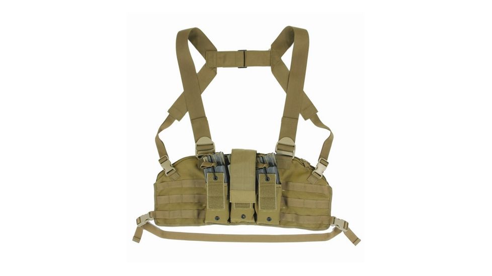 TUFF Products Active Shooters Chest Rig, Coyote Brown, M.O.L.L.E. Side Panels 4074-CBV