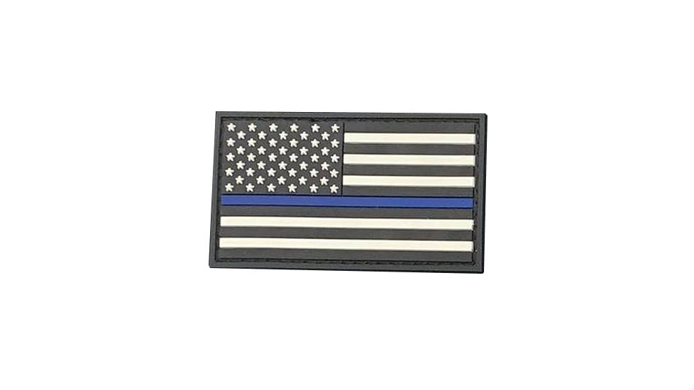 TUFF Products Blue Line PVC Patch, Support Law Enforcement Blue Line Flag, 3in x 1.5in, P-Flag-BlueLine