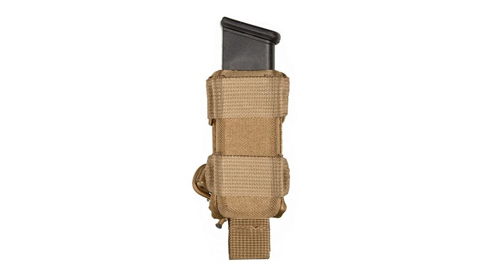 TUFF Products Bungee Pistol Magazine Pouch, B.M.P., Coyote Brown, B92F/Ss226/Fits Glock 17,22 8823-CBV-2