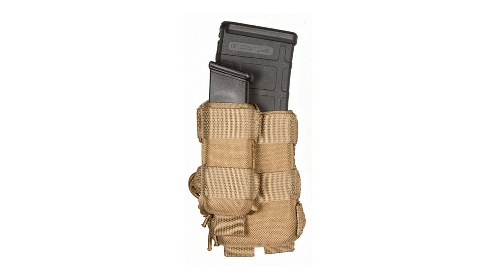 TUFF Products Bungee Pistol Magazine Pouch, B.M.P., Coyote Brown, B92F/Ss226/Fits Glock 17,22 8823-CBV-2