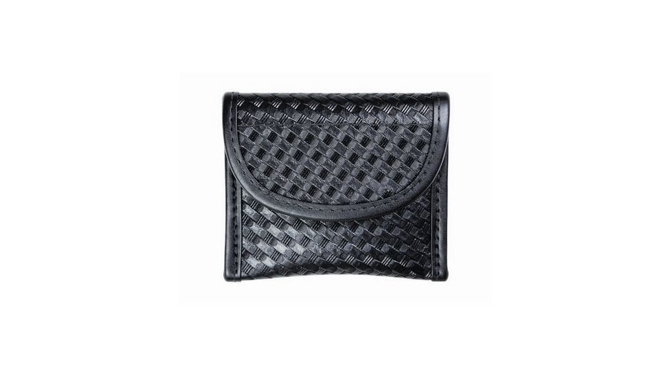 TUFF Products Double Latex Glove Pouch w/ Velcro Closure, Black Basketweave, Holds 2 Pair 7718-BWV