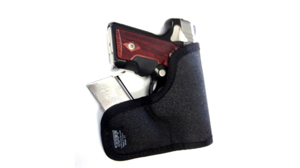TUFF Products Pocket-Roo Pocket Holster, TUFF Tac Laminate, Black, 5 Round QuickStrip or Mag, J Frame Lcr 340Pd Gl262 5077-TTA-10