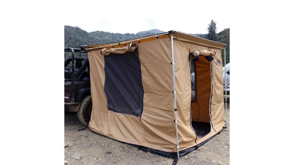 Tuff Stuff Overland Awning Camp Shelter Room w/ PVC Floor, 280G Material, 6.5 x 8 ft, Sand, NSN N, TS-AWN-CSR-280G