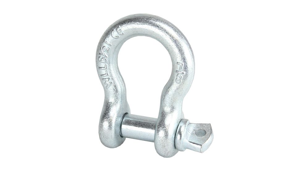 Tuff Stuff Overland D-Ring Shackle, 6.50 Ton Bow Shackle D-Ring 7/8 Inch Pin, Silver, NSN N, TS-BS-6.5-SL-SL