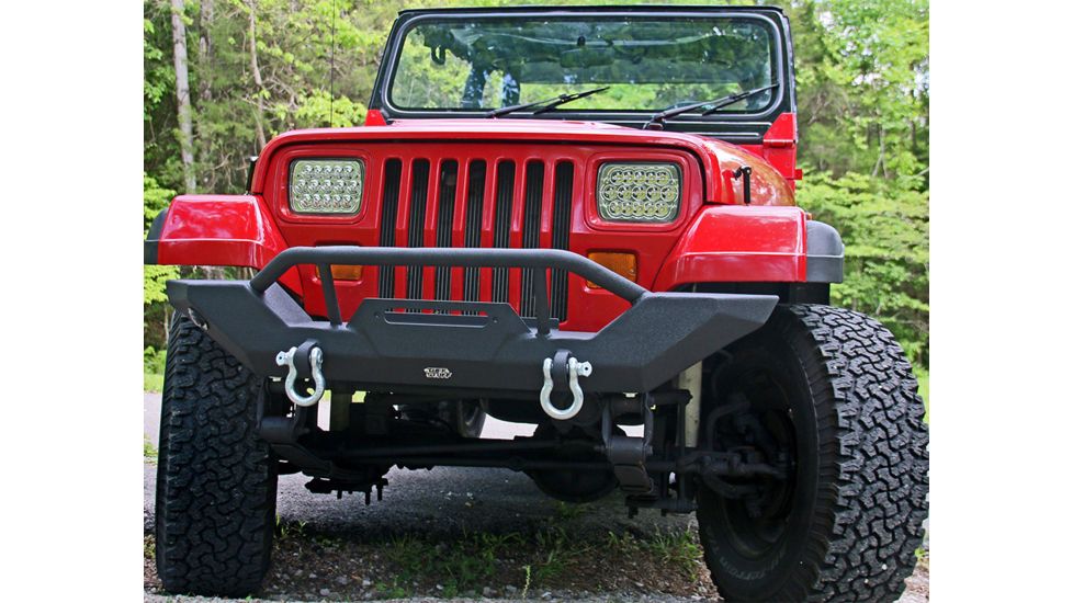 Tuff Stuff Overland Front Bumper w/ D-Rings for 87-06 Jeep Wrangler YJ/TJ, Matte, Black, NSN N, TS-FB-8706