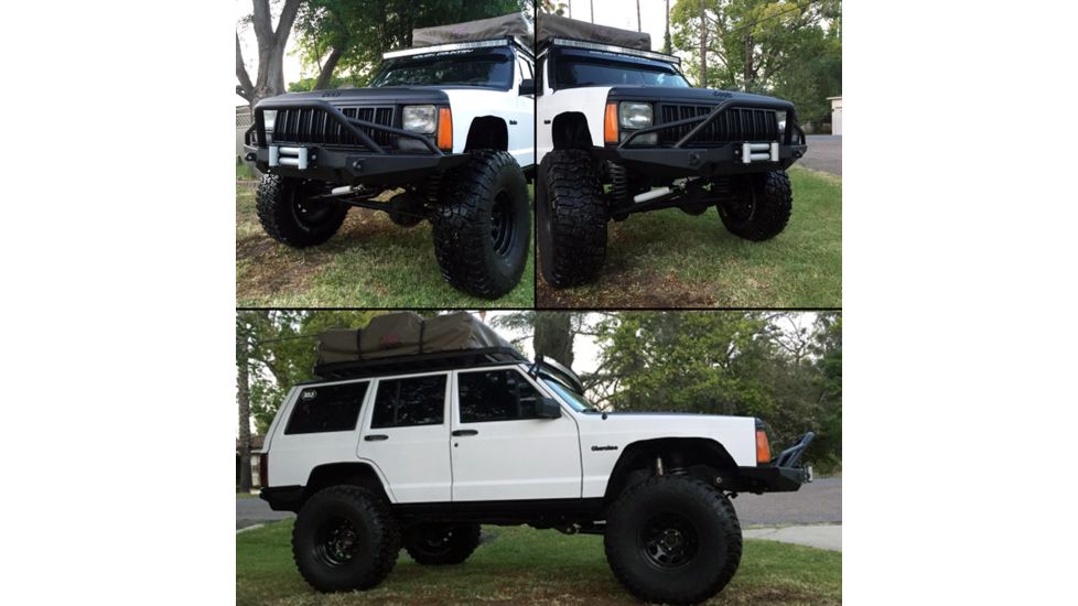 Tuff Stuff Overland Front Winch Bumper w/ D-Rings for 84-01 Jeep Cherokee XJ, Matte, Black, NSN N, TS-FB-XJ-8401