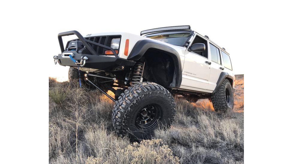 Tuff Stuff Overland Front Winch Bumper w/ D-Rings for 84-01 Jeep Cherokee XJ, Matte, Black, NSN N, TS-FB-XJ-8401