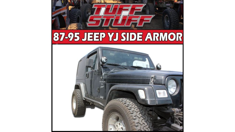 Tuff Stuff Overland Rock Sliders w/ Step for 87-95 Jeep Wrangler YJ, NSN N, TS-RSL-8795