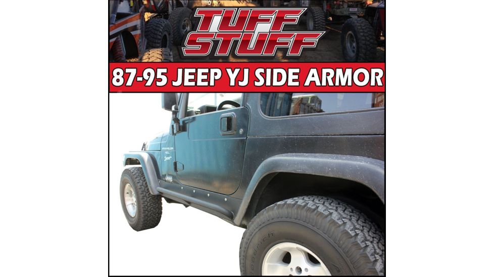 Tuff Stuff Overland Rock Sliders w/ Step for 87-95 Jeep Wrangler YJ, NSN N, TS-RSL-8795