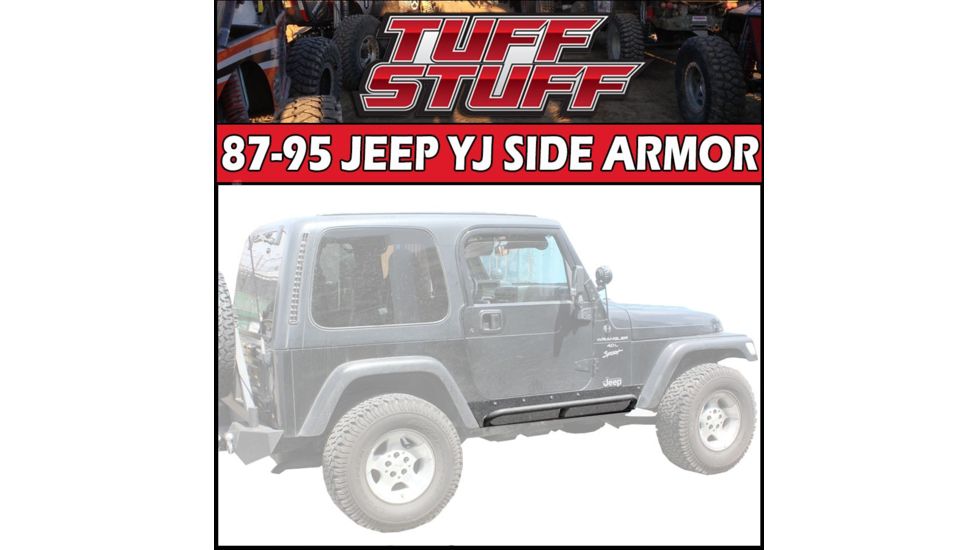 Tuff Stuff Overland Rock Sliders w/ Step for 87-95 Jeep Wrangler YJ, NSN N, TS-RSL-8795