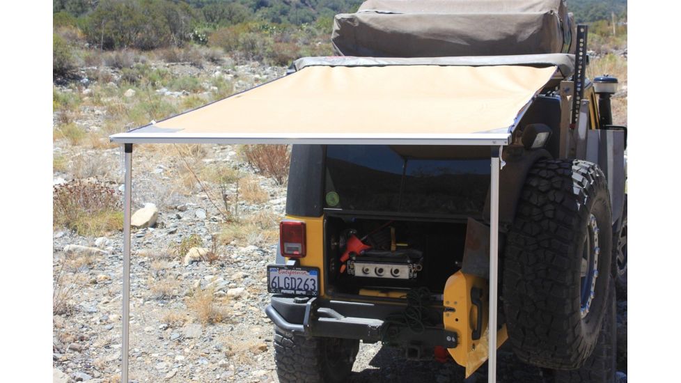 Tuff Stuff Overland Roof Top Awning, 170G, 4.5 x 6 ft, Sand Tent/Black Cover, NSN N, TS-AWN-RT-4.5