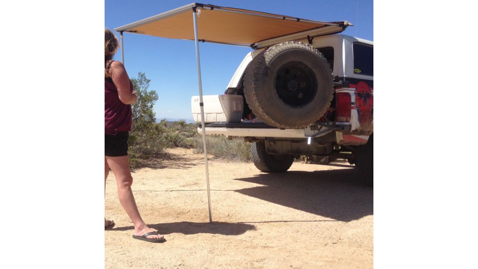 Tuff Stuff Overland Roof Top Awning, 170G, 4.5 x 6 ft, Sand Tent/Black Cover, NSN N, TS-AWN-RT-4.5